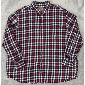 The Foundry Supply Co Flannel Shirt Mens 3XLT 3XL Tall Plaid Red Black‎ L/S